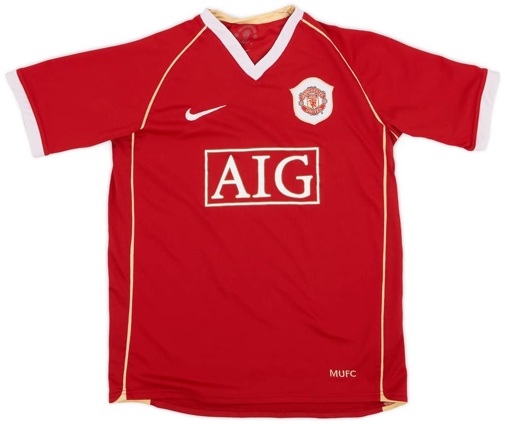 2006-07 Manchester United Home Shirt - 8/10 - (L.Boys)