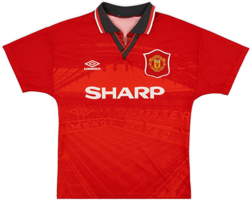 1994-96 Manchester United Home Shirt - 4/10 - (Y)