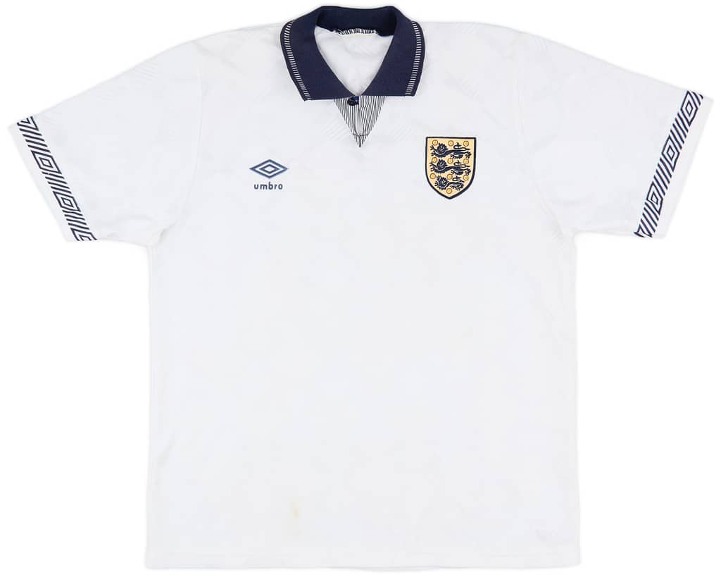 1990-92 England Home Shirt - 6/10 - (L)