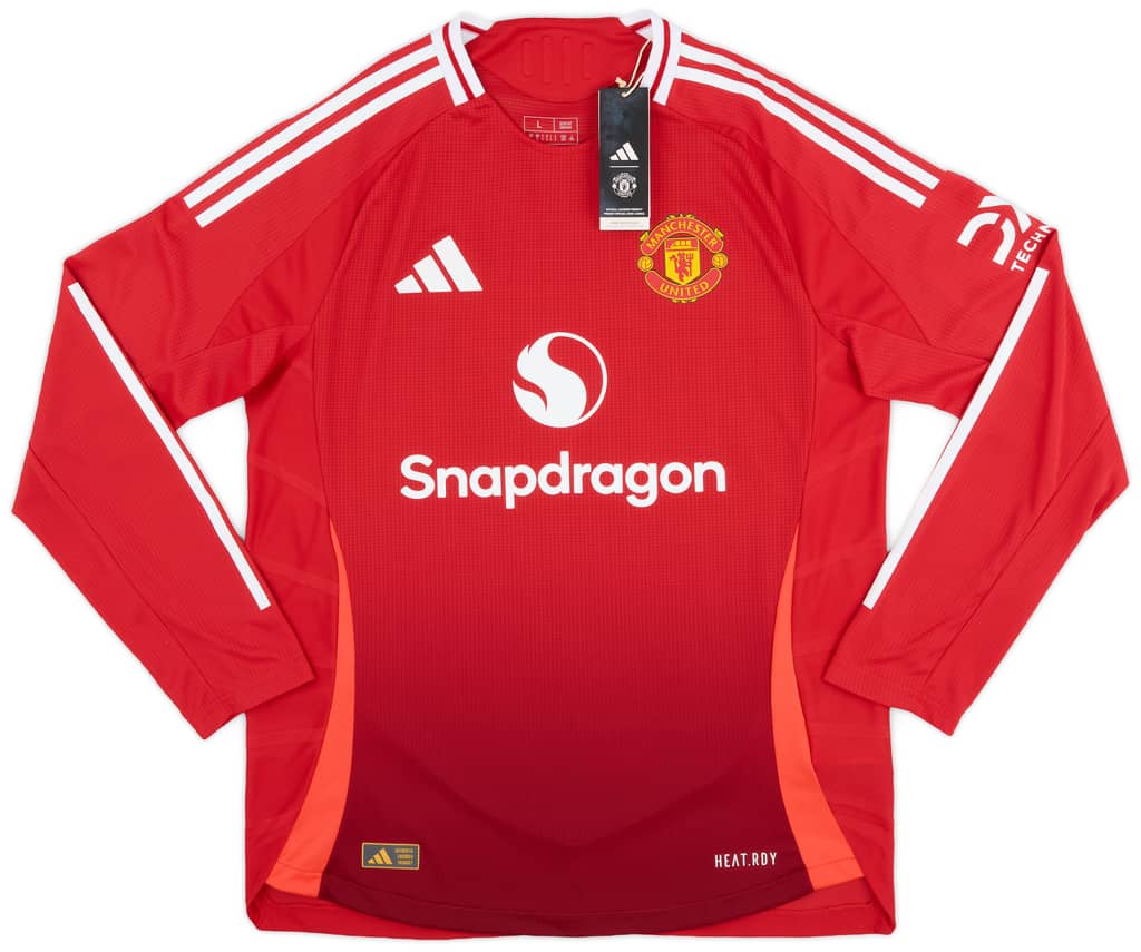 2024-25 Manchester United Authentic Home L/S Shirt Mainoo #37