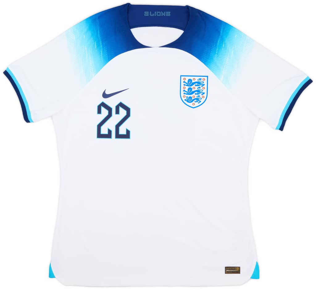 2022-23 England Authentic Home Shirt Bellingham #22 - 9/10 - (XL)