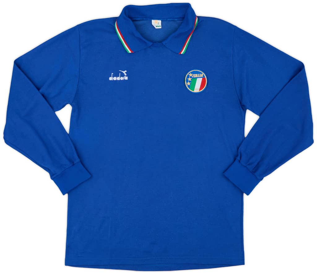 1986-91 Italy Home L/S Shirt - 7/10 - (L)