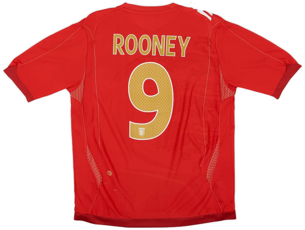 2006-08 England Away Shirt Rooney #9 - 6/10 - (L)