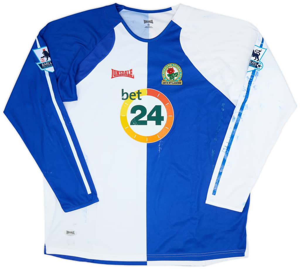 2006-07 Blackburn Match Issue Signed Home L/S Shirt Mokoena #15