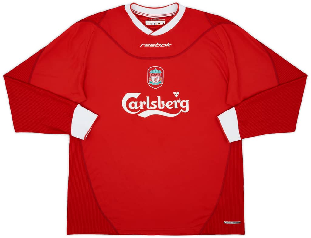 2002-04 Liverpool Home L/S Shirt Hyypia #4 - 9/10 - (L)