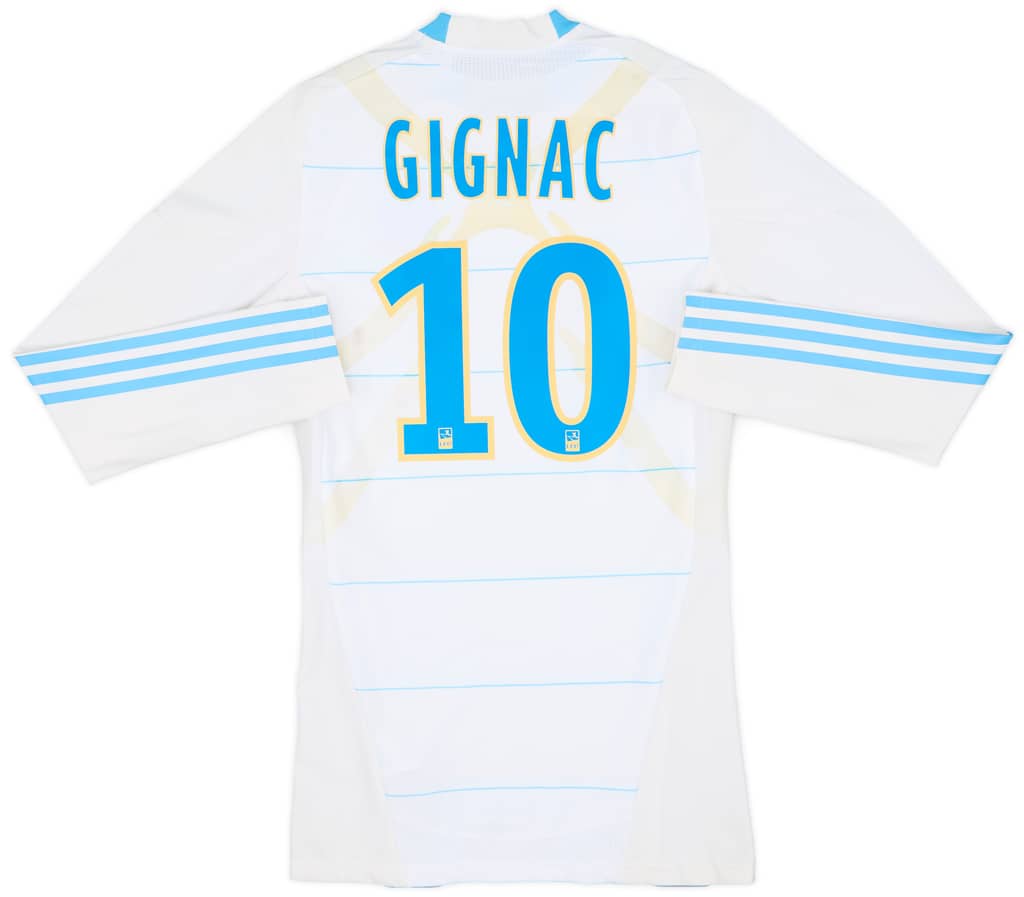 2010-11 Olympique Marseille Player Issue TechFit Home L/S Shirt Gignac #10 - 9/10 - (M)