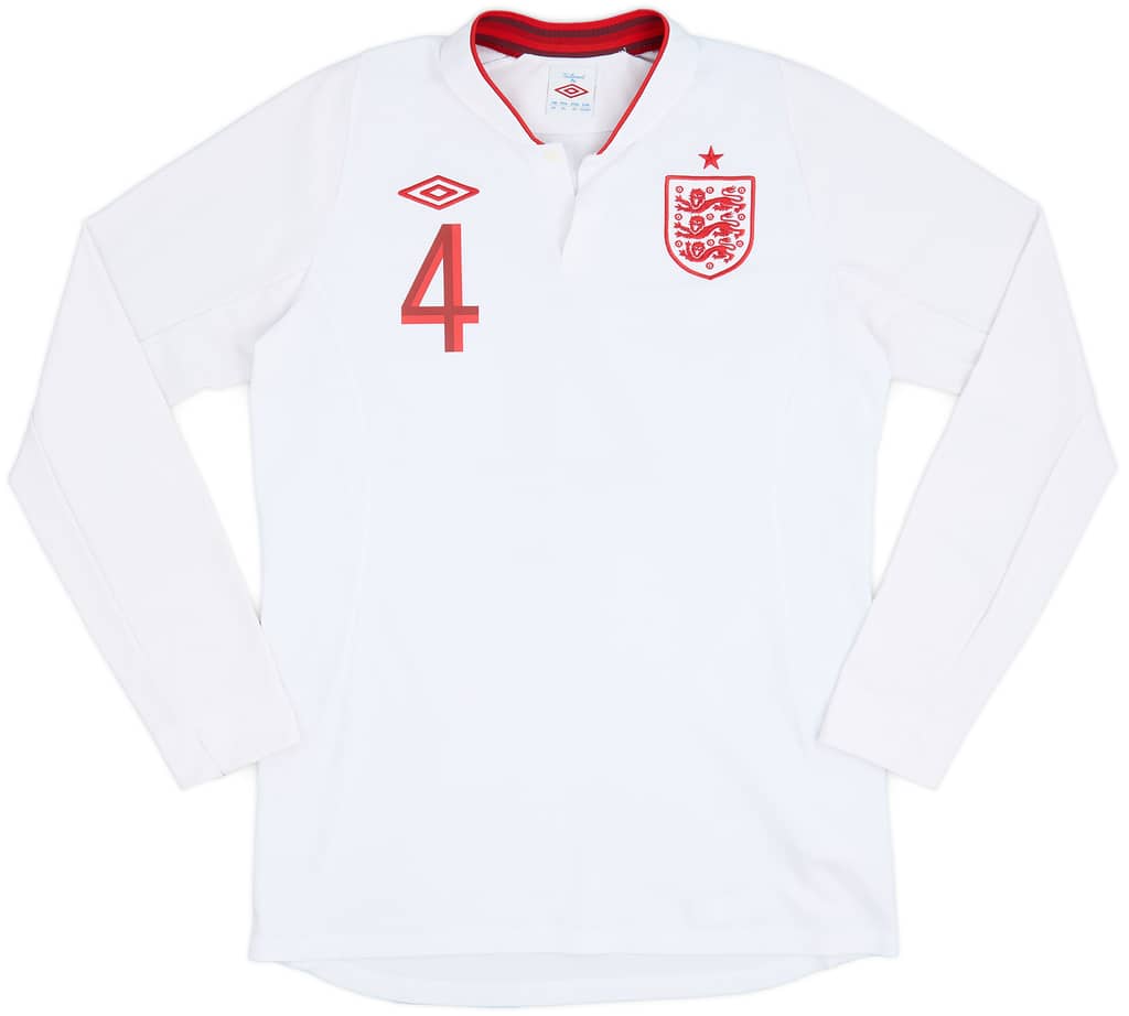 2012-13 England Home L/S Shirt Gerrard #4 - 9/10 - (M)