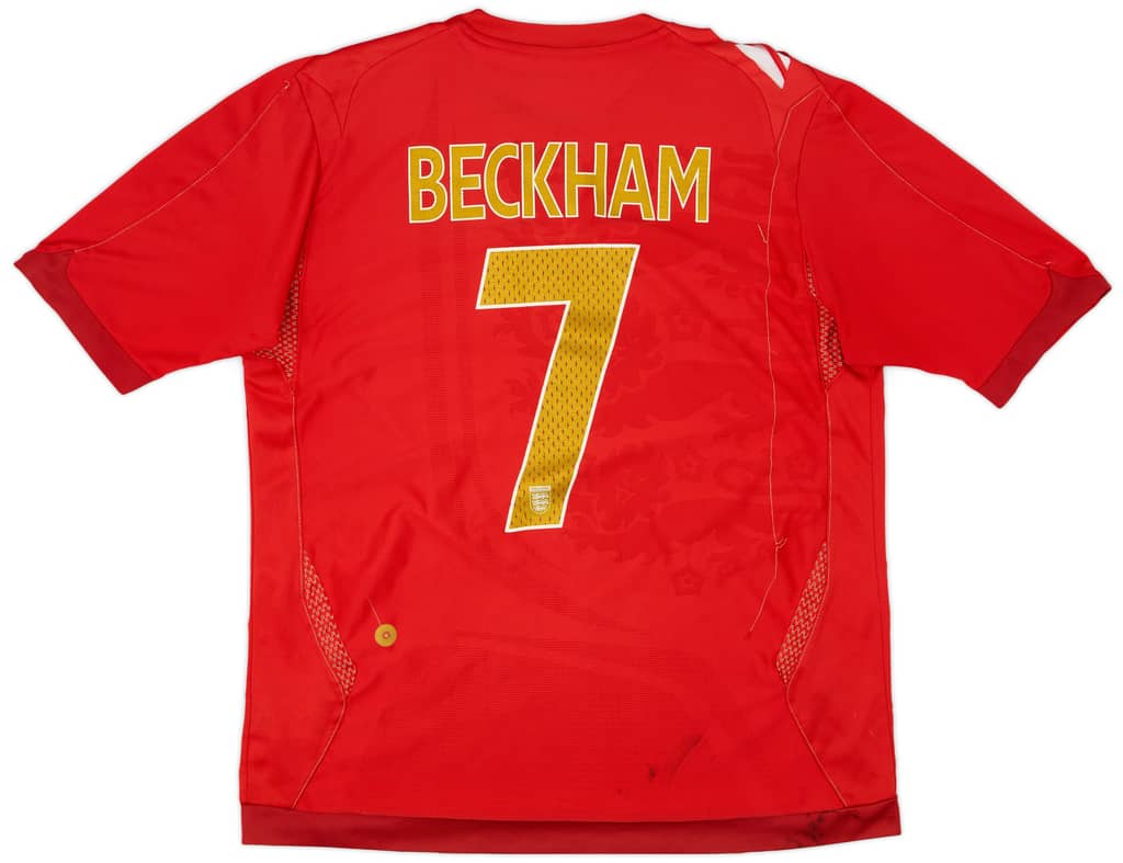 2006-08 England Away Shirt Beckham #7 - 6/10 - (L)