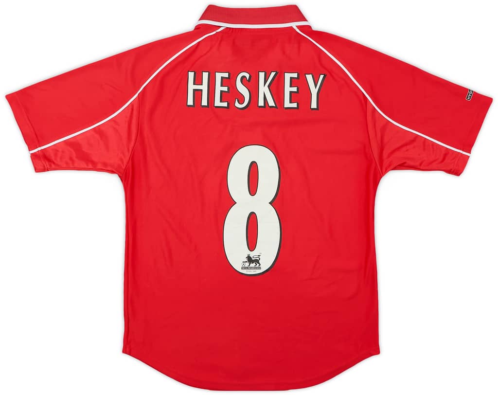 2000-02 Liverpool Home Shirt Heskey #8 - 7/10 - (M.Boys)