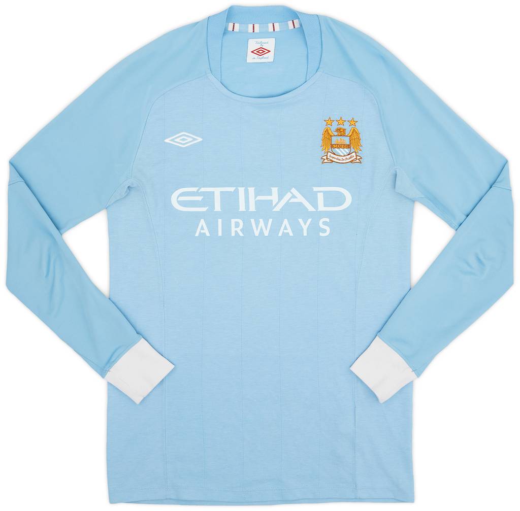 2010-11 Manchester City Home L/S Shirt - 4/10 - (XL.Boys)