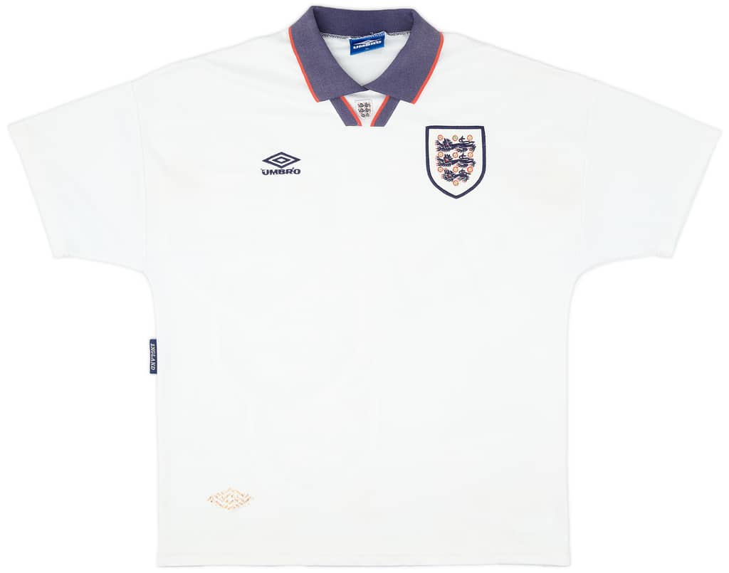 1993-95 England Home Shirt - 7/10 - (XL)