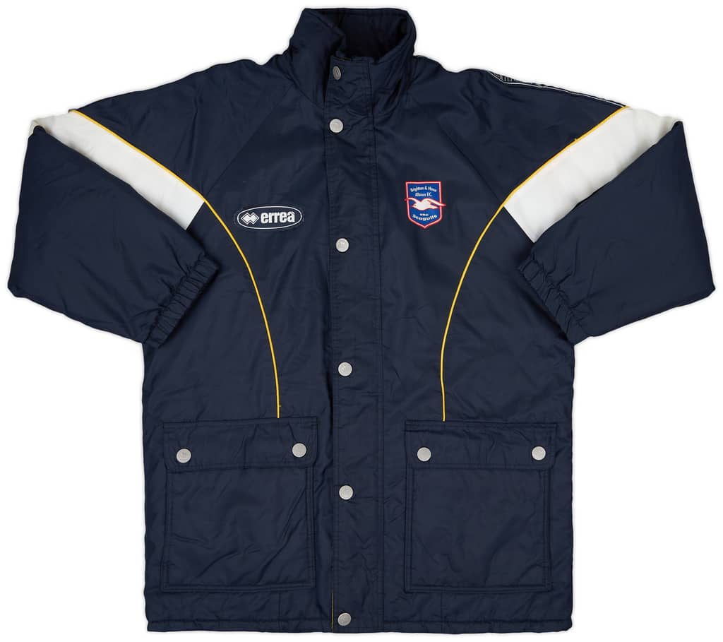 1999-00 Brighton Errea Hooded Padded Bench Coat - 9/10 - (S)