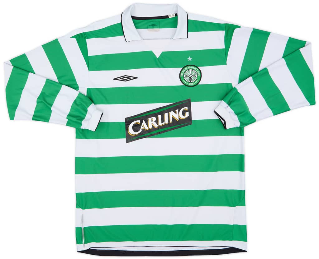 2004-05 Celtic Home L/S Shirt Juninho #7 - 8/10 - (L)