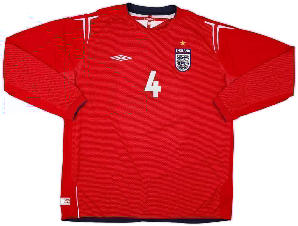 2004-06 England Away L/S Shirt Gerrard #4 - 8/10 - (XXL)