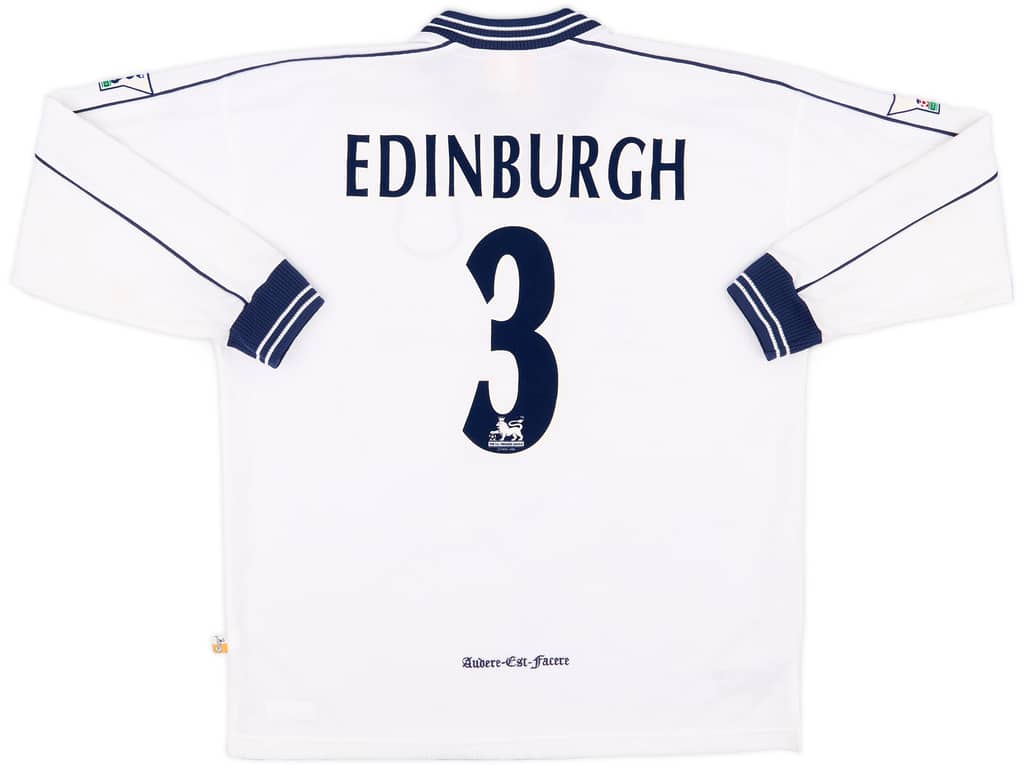 1997-98 Tottenham Match Issue Squad Signed Home L/S Shirt Edinburgh #3