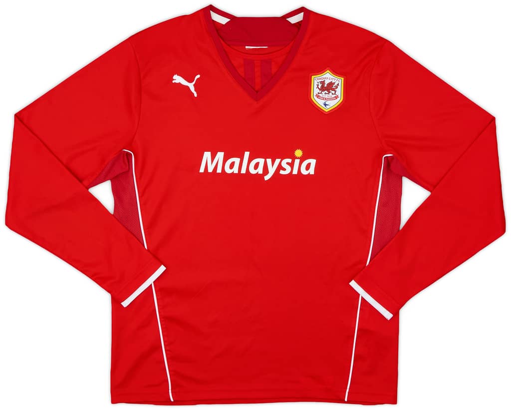 2013-14 Cardiff Home L/S Shirt - 7/10 - (XL.Boys)
