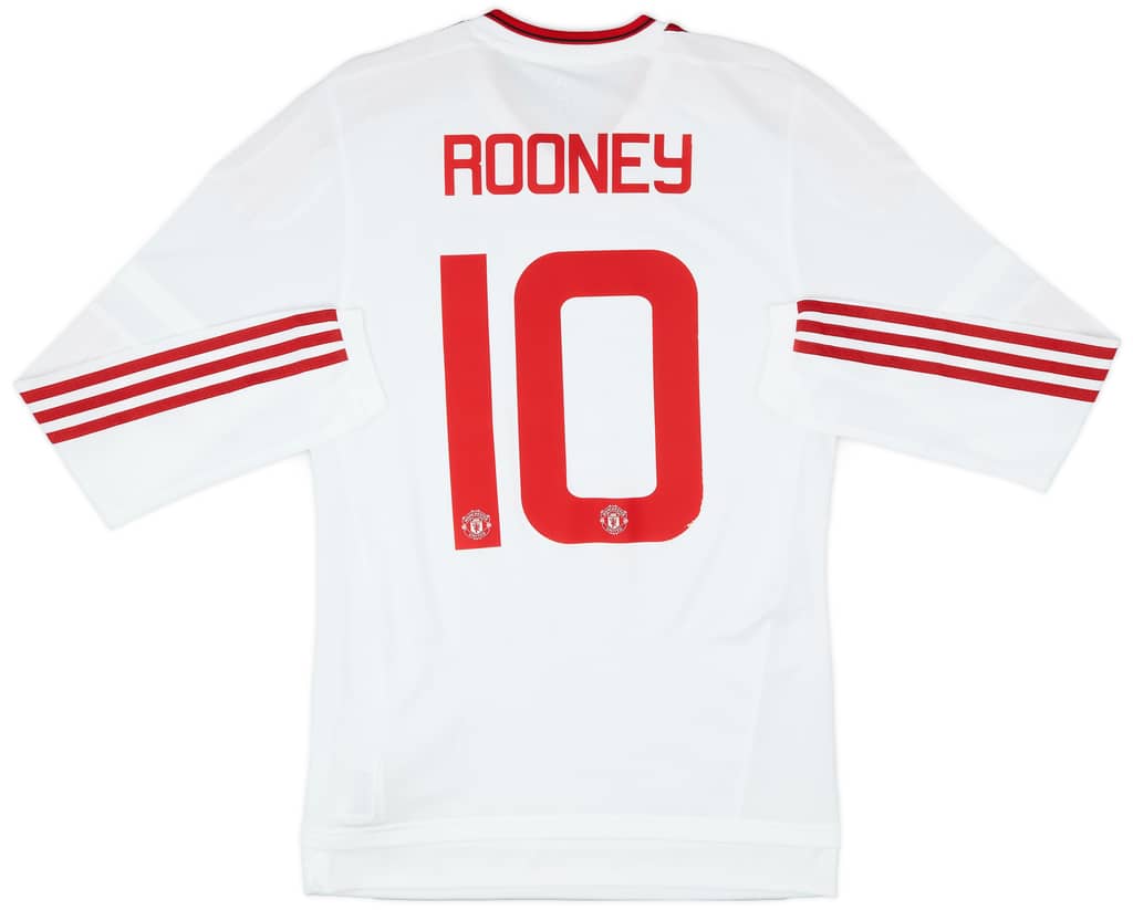 2015-16 Manchester United Player Issue Away L/S Shirt Rooney #10 (S/M)
