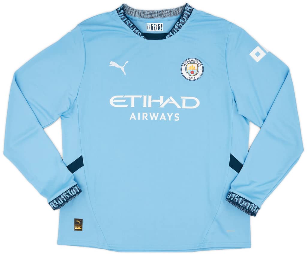 2024-25 Manchester City Home L/S Shirt Haaland #9 - 9/10 - (XL)