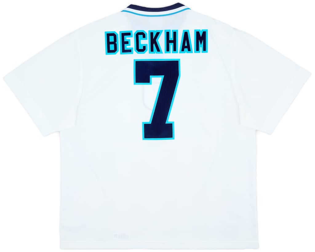 1995-97 England Home Shirt Beckham #7 - 8/10 - (XXL)
