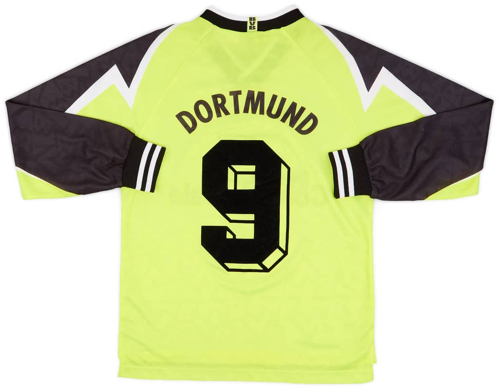 1995-96 Borussia Dortmund Home L/S Shirt #9 - 8/10 - (XL.Boys)