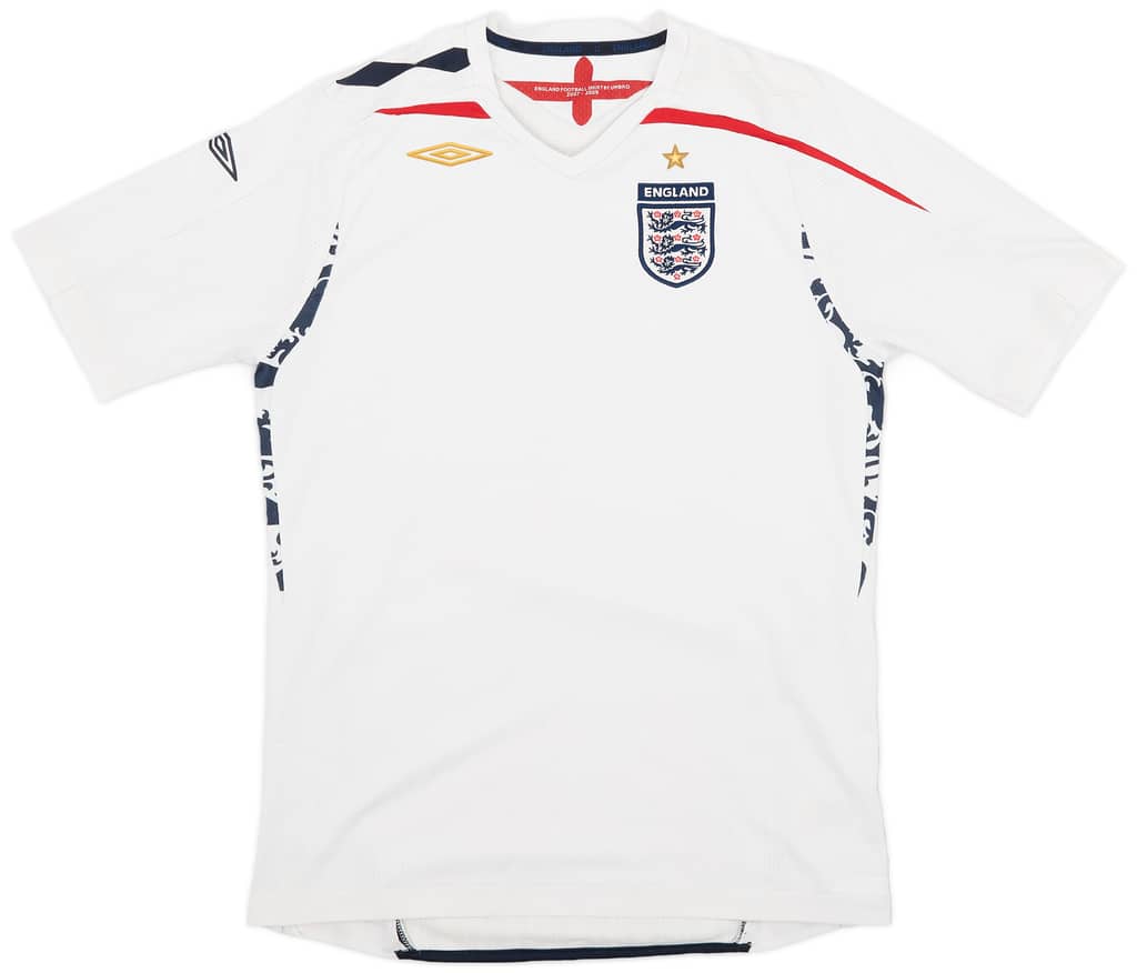2007-09 England Home Shirt - 5/10 - (XL.Boys)
