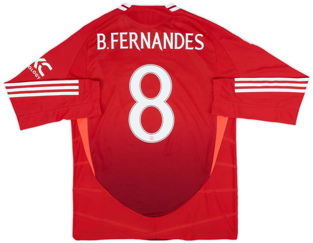 2024-25 Manchester United Authentic Home L/S Shirt B.Fernandes #8 (L)