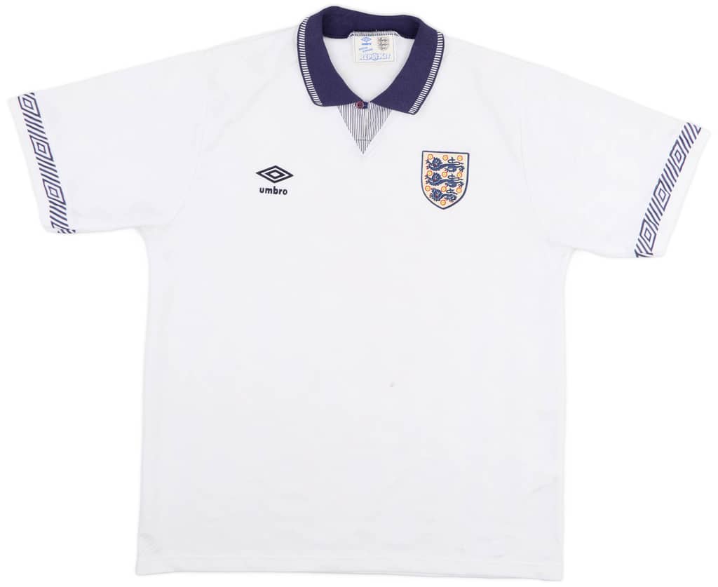 1990-92 England Home Shirt - 5/10 - (XL)