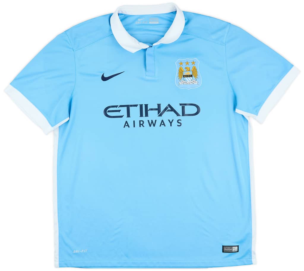 2015-16 Manchester City Home Shirt Silva #21 - 8/10 - (XL)