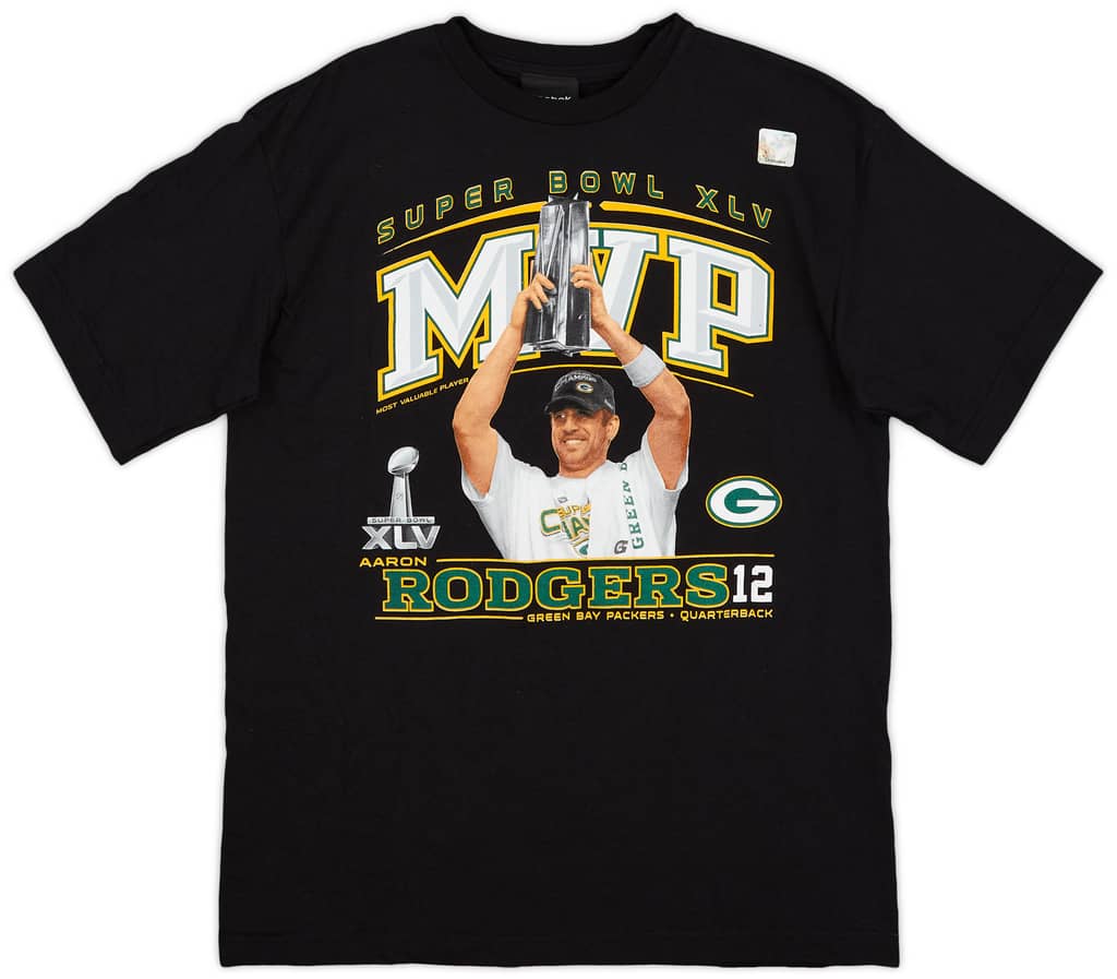 2011 Green Bay Packers Aaron Rodgers Super Bowl XLV MVP Reebok Graphic Tee - 9/10 - (XL)