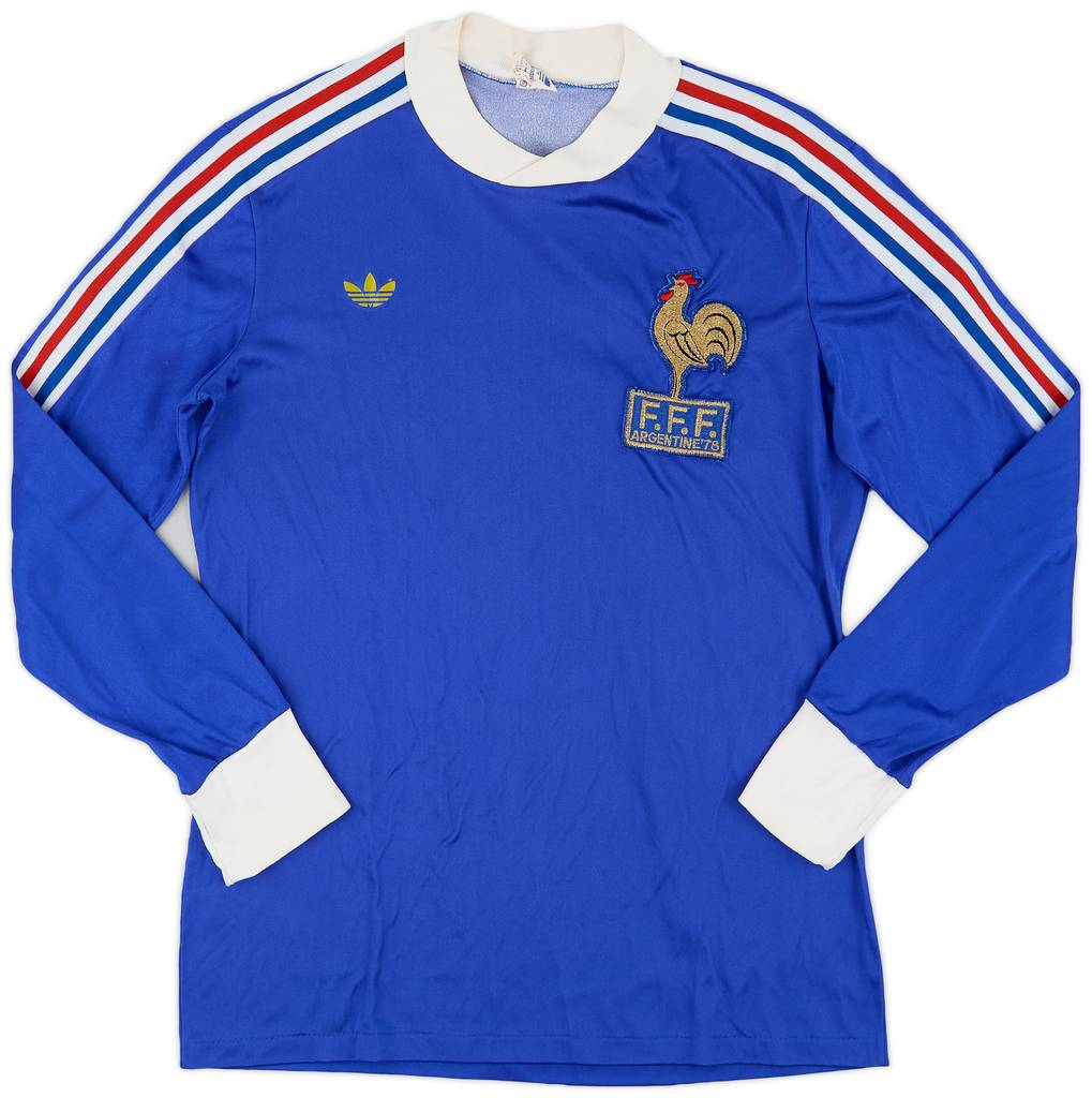 1978-80 France World Cup Home L/S Shirt - 8/10 - (S)
