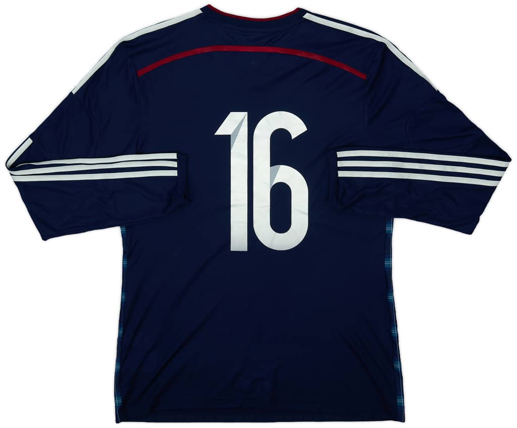 2014-15 Scotland Player Issue Home L/S Shirt #16 - 9/10 - (L)