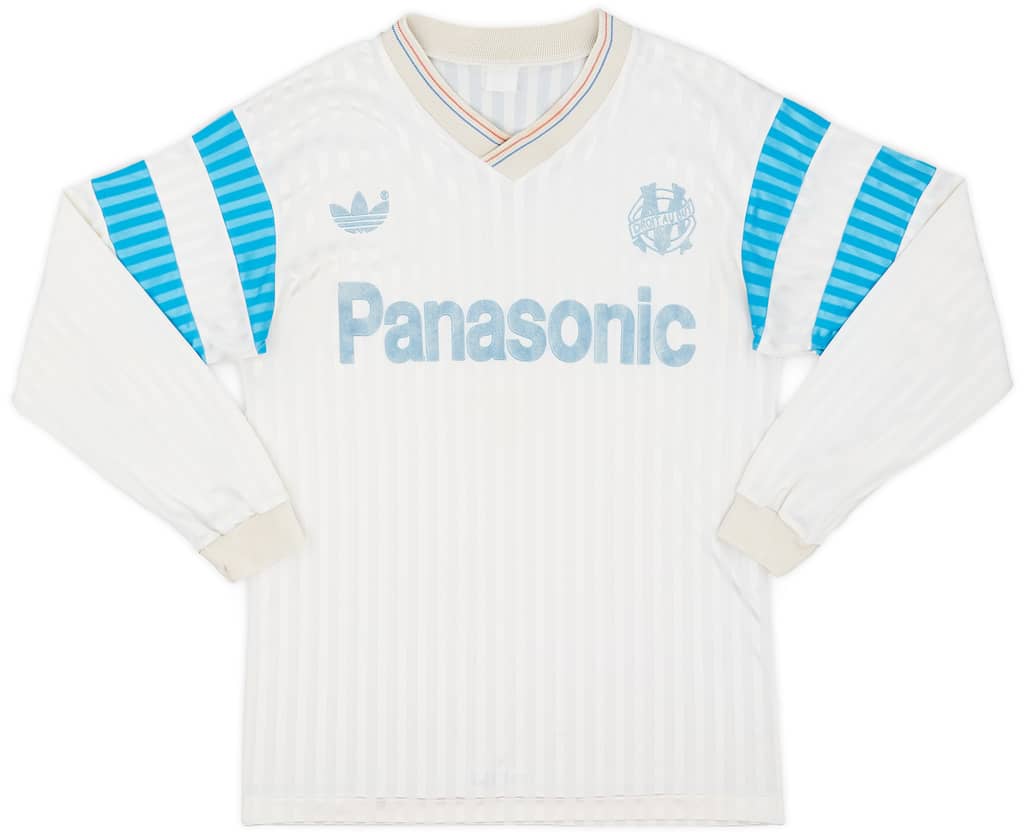 1990-91 Olympique Marseille Home L/S Shirt - 7/10 - (S)