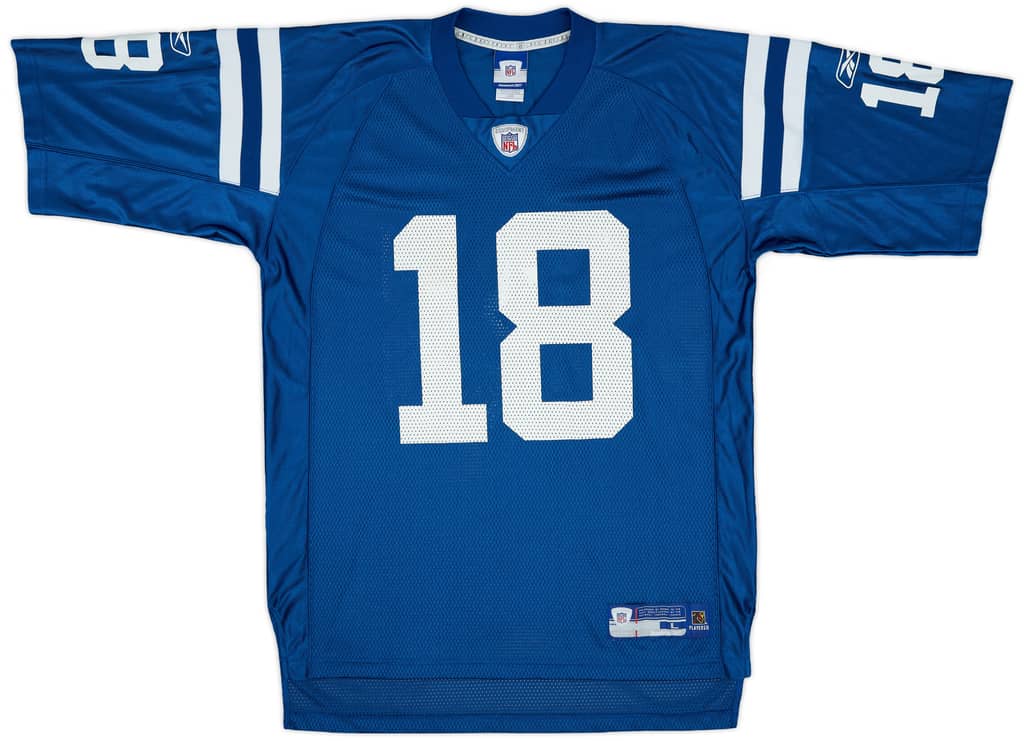 2005-06 Indianapolis Colts Manning #18 Reebok On Field Home Jersey - 8/10 - (L)