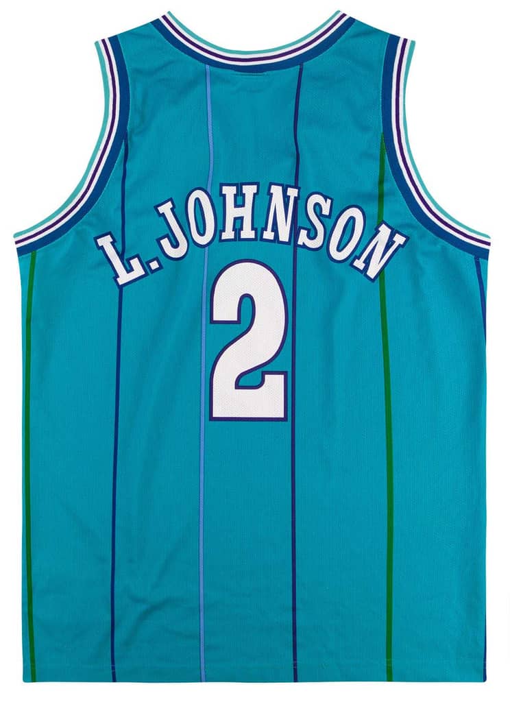 1992-96 Charlotte Hornets Johnson #2 Champion Jersey (Away) XL