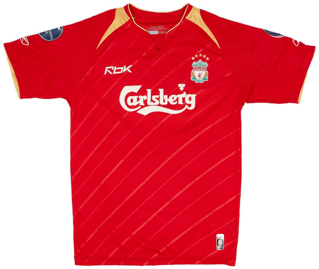 2005-06 Liverpool CL Home Shirt Gerrard #8 - 4/10 - (S)