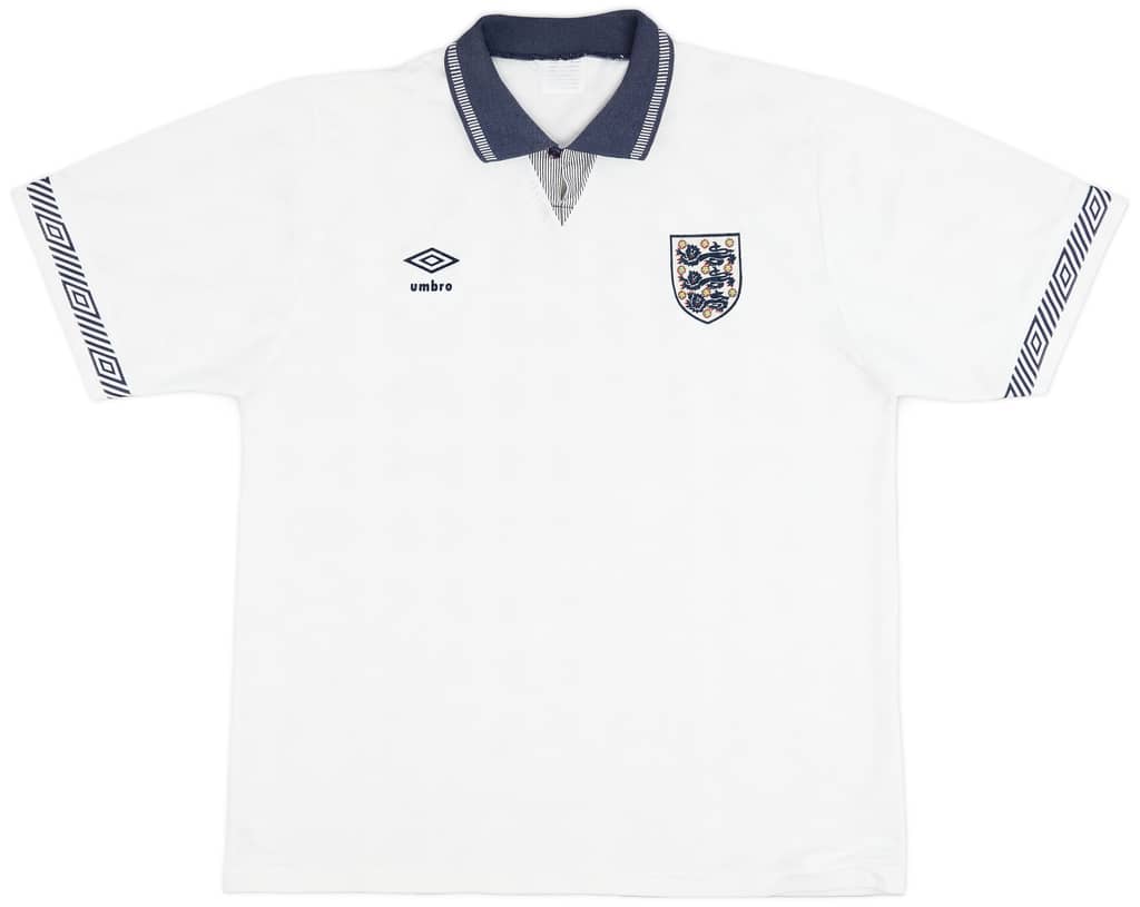 1990-92 England Home Shirt - 9/10 - (XL)