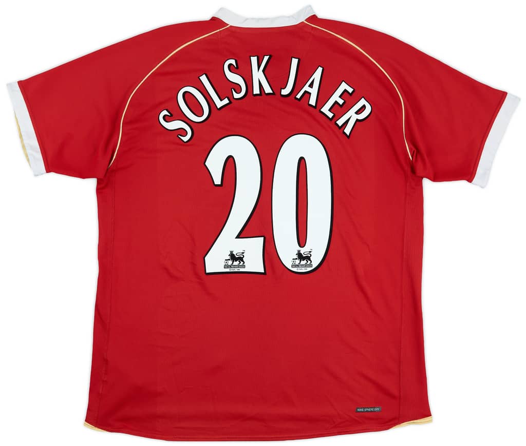 2006-07 Manchester United Home Shirt Solskjaer #20 - 5/10 - (XL)