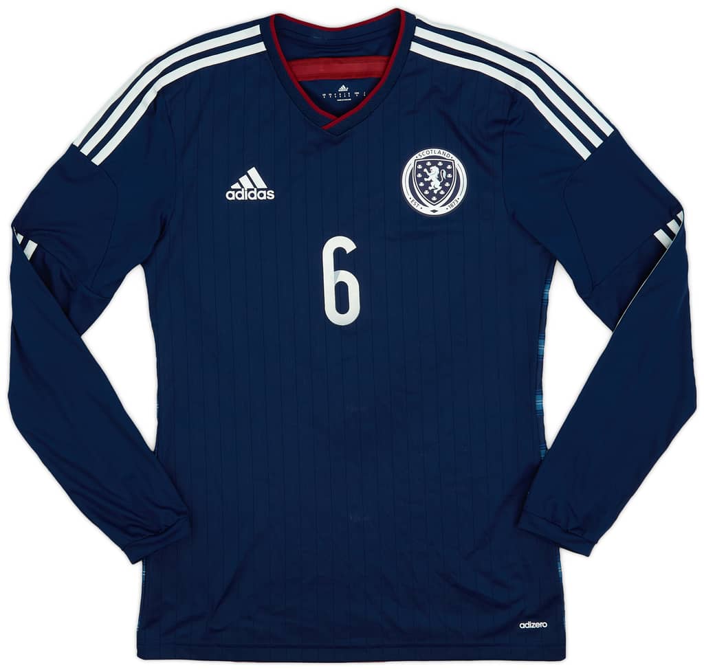 2014-15 Scotland Player Issue Home L/S Shirt #6 - 9/10 - (M)
