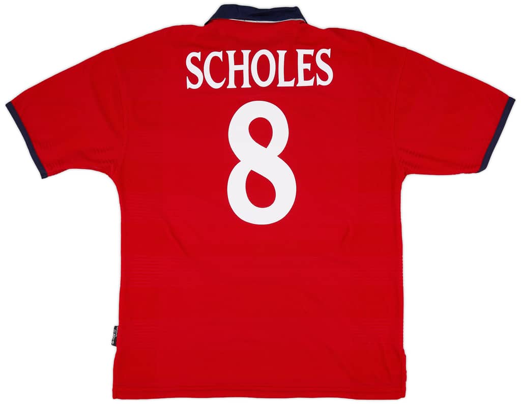 1999-01 England Away Shirt Scholes #8 - 10/10 - (L)