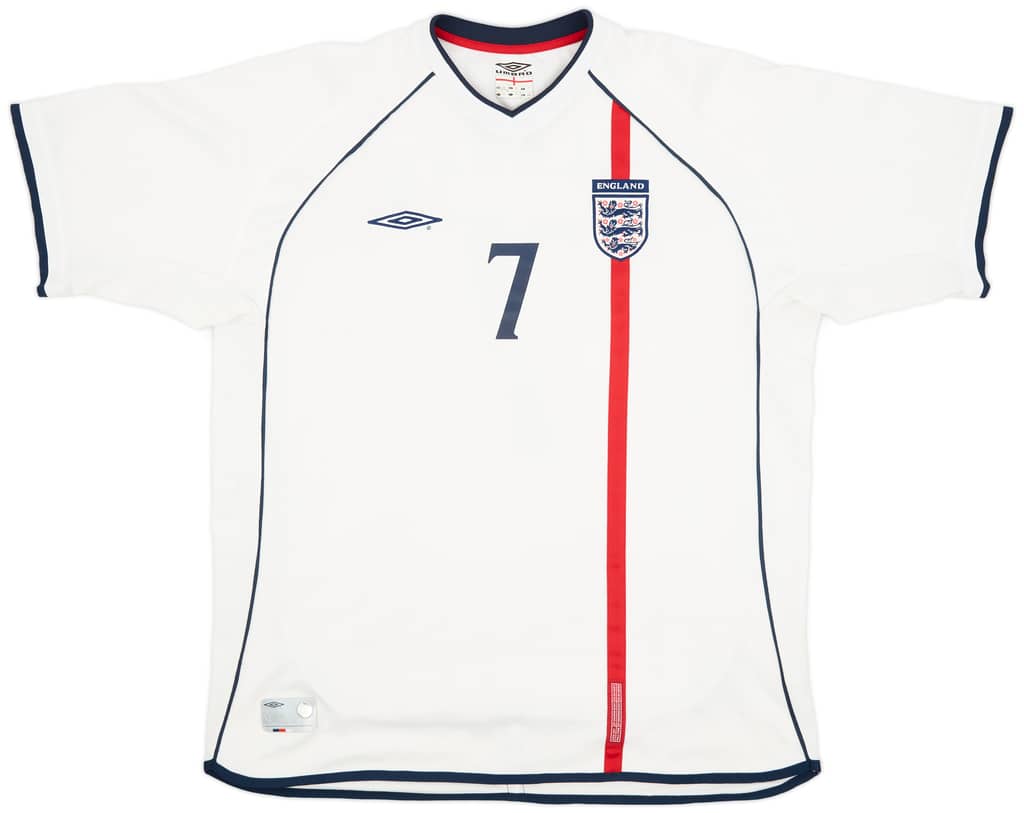 2001-03 England Home Shirt Beckham #7 - 7/10 - (XXL)