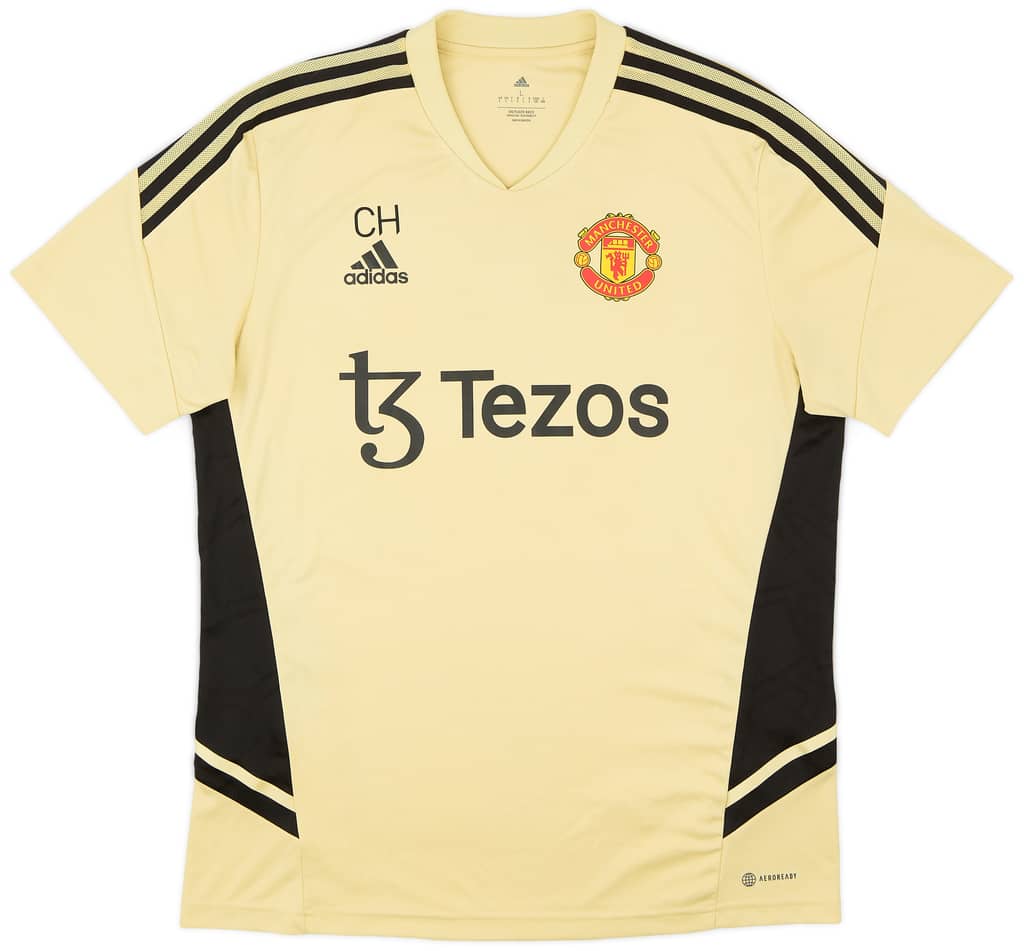 2021-22 Manchester United Staff Issue adidas Training Shirt 'CH' - 7/10 - (L)