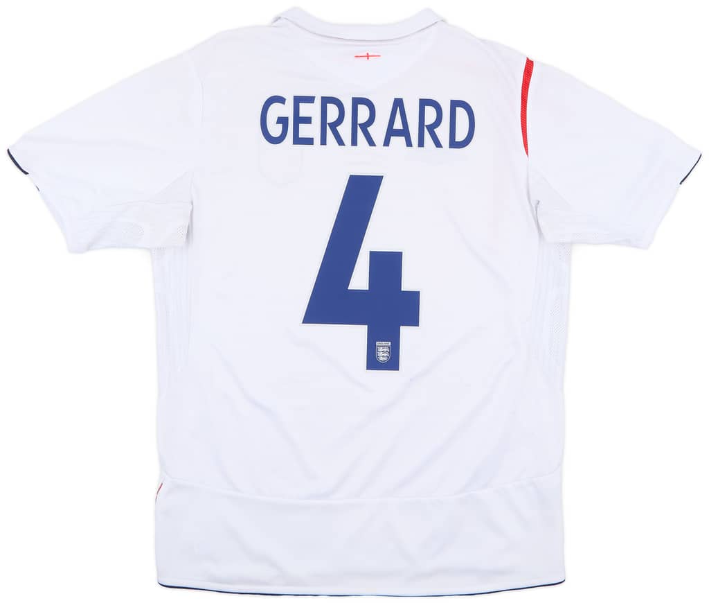 2005-07 England Home Shirt Gerrard #4 - 5/10 - (L)