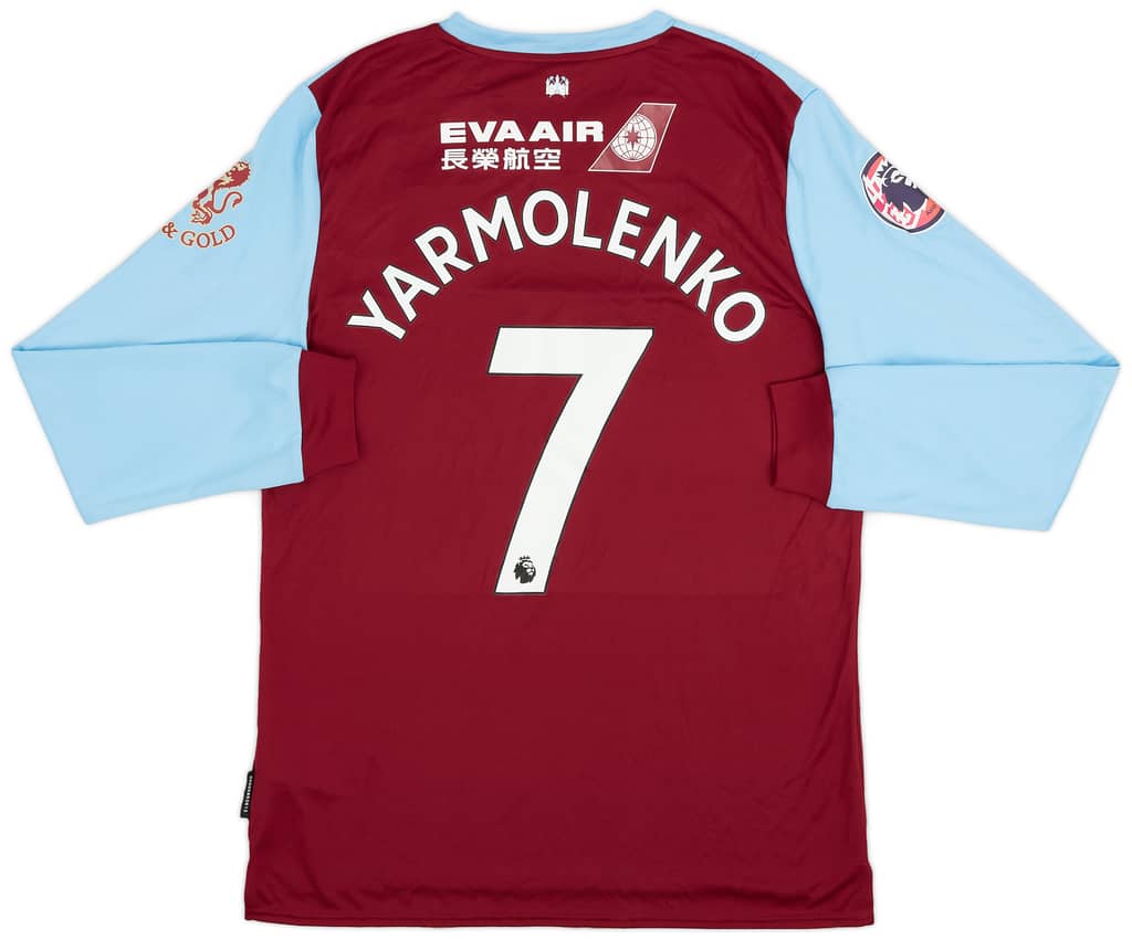 2019-20 West Ham Match Issue Home L/S Shirt Yarmolenko #7
