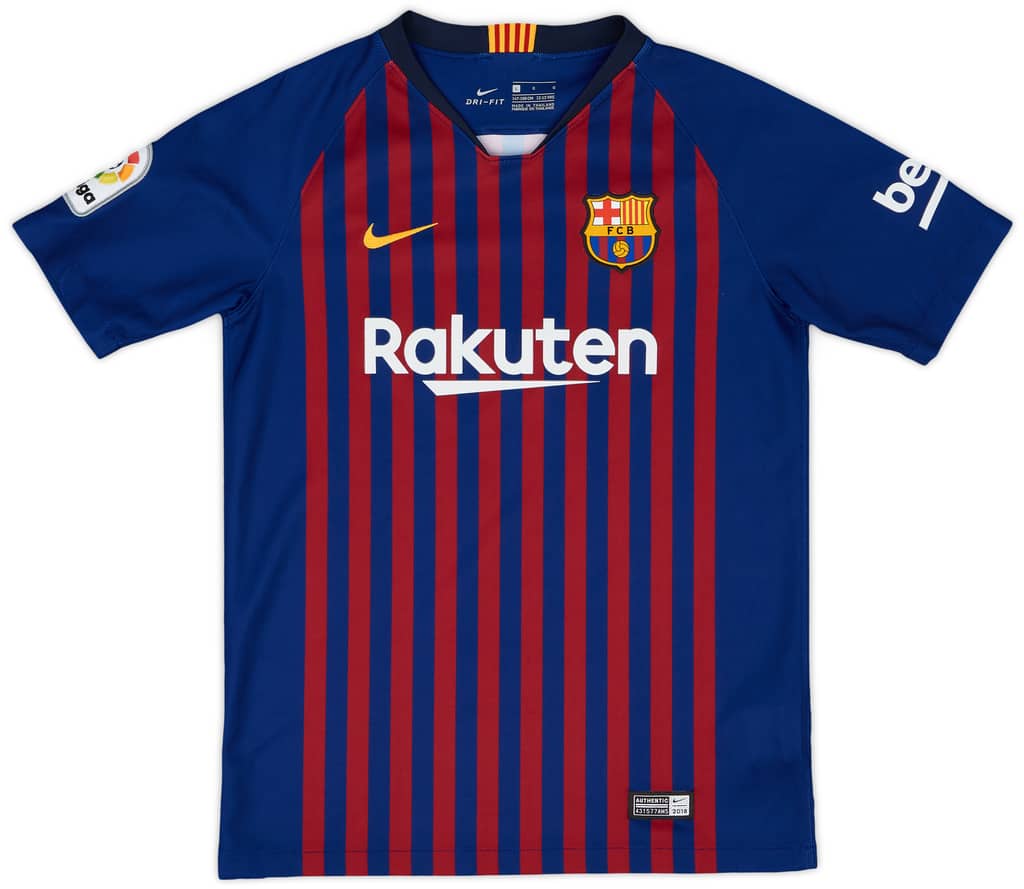 2018-19 Barcelona Home Shirt - 8/10 - (L.Boys)