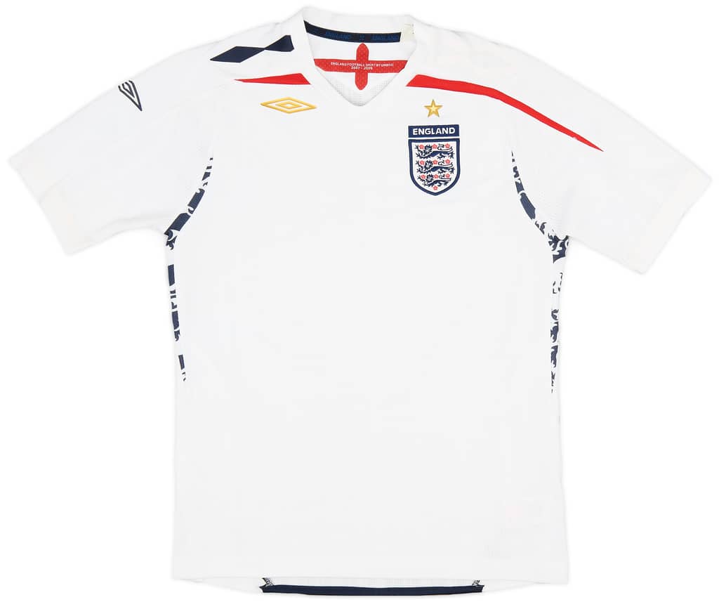 2007-09 England Home Shirt - 8/10 - (L.Boys)
