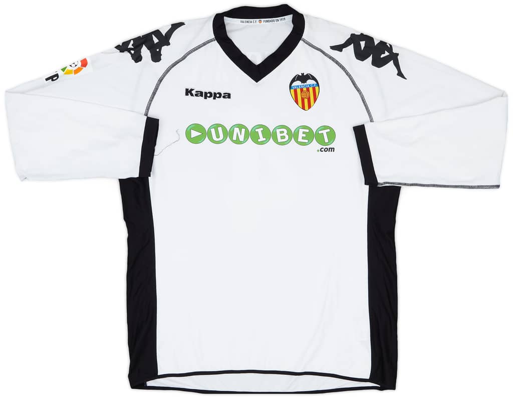 2010-11 Valencia Player Issue Home L/S Shirt Navarro #4