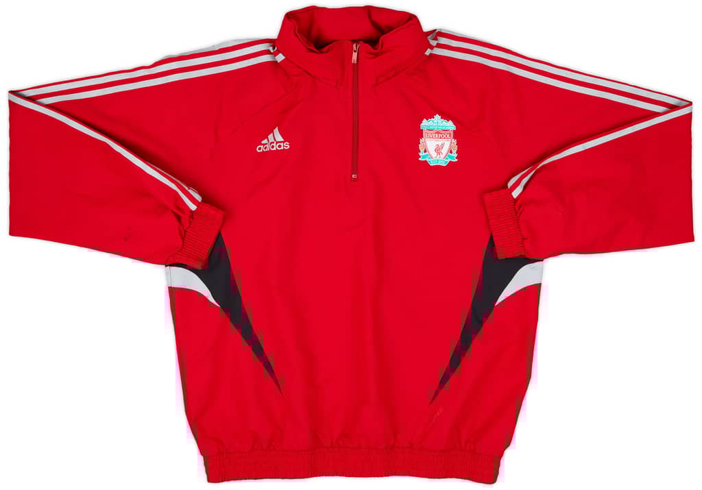 2008-09 Liverpool adidas 1/4 Zip Hooded Rain Jacket - 6/10 - (L)
