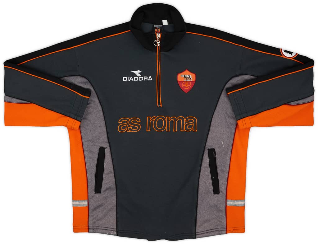 1998-99 Roma Diadora 1/4 Zip Sweat Top - 7/10 - (M)