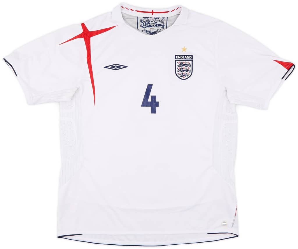 2005-07 England Home Shirt Gerrard #4 - 6/10 - (XL)