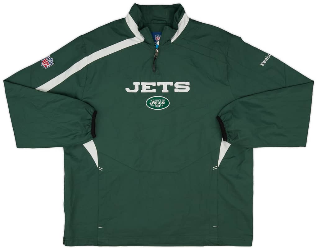 2008-11 New York Jets Reebok 1/4 Zip Windbreaker Jacket - 9/10 - (M)